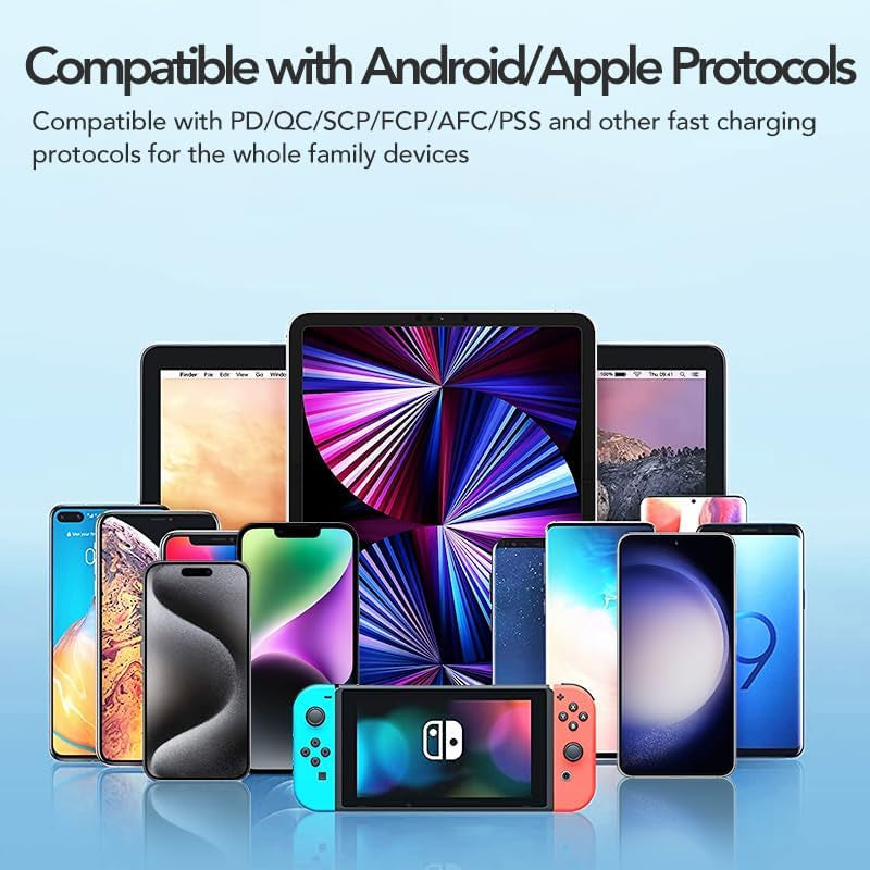 Retractable Car Charger, 4 in 1 Super Fast Car Phone Charger 60W, 2 Retractable Cables and 2 USB Ports Car Charging Adapter,Compatible with Iphone 17/16/15/14/13/12/11,Air-Pods Pro 3,Galaxy,Pixel