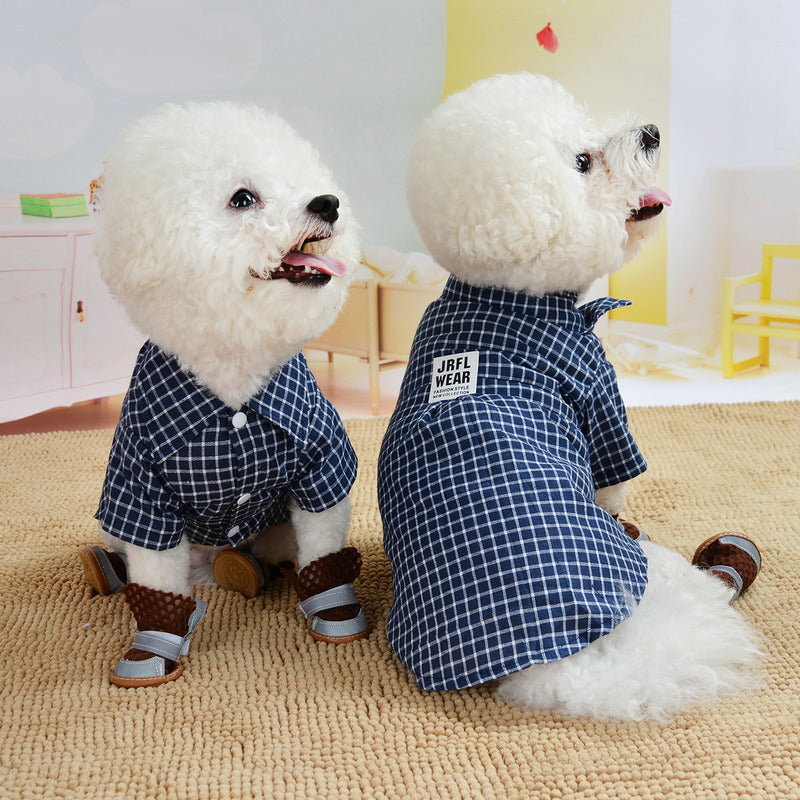 Plaid Cat Shirt Pet Dog Dress